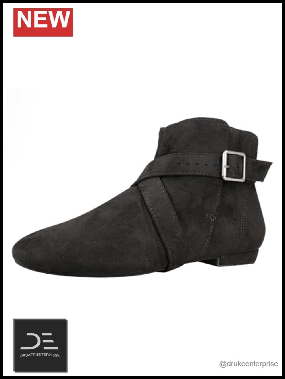 Women's Dance Boots Lace Up Hook and Loop Ankle Shoes Suede Sole